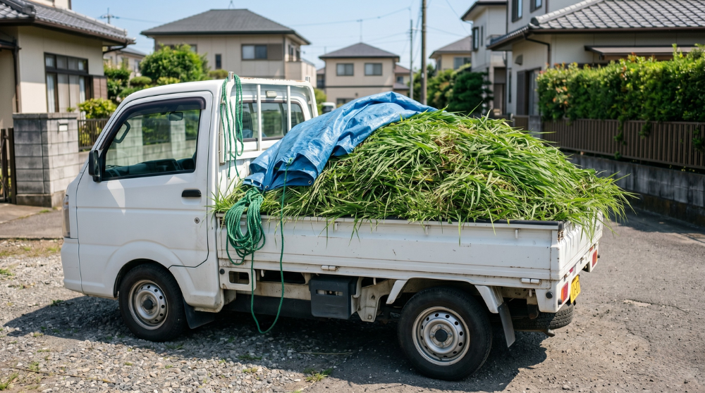 刈り取った草の処分（イメージ）