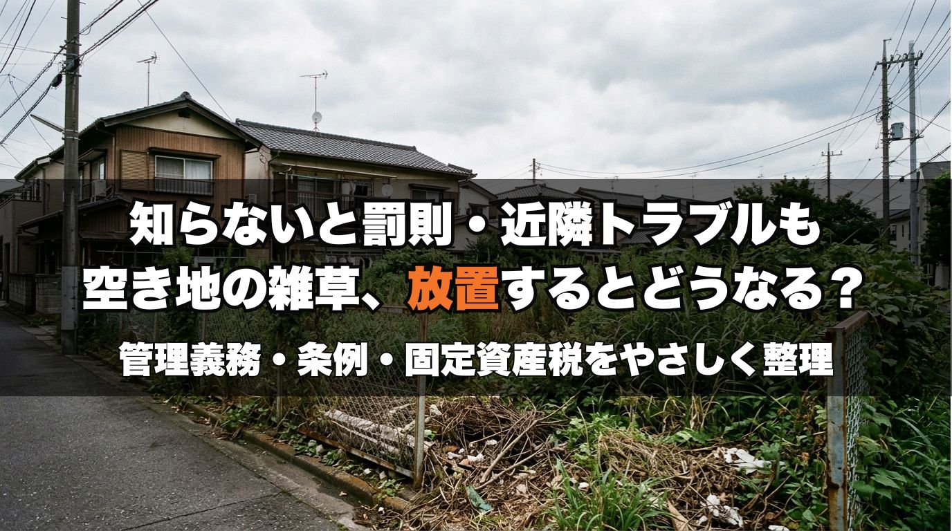 空き地・農地の雑草を放置するリスクと管理義務｜罰則・固定資産税・対処法
