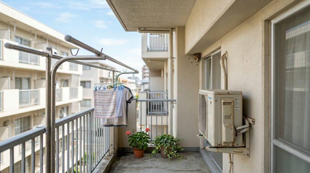 賃貸マンションのベランダにできた蜂の巣(イメージ)