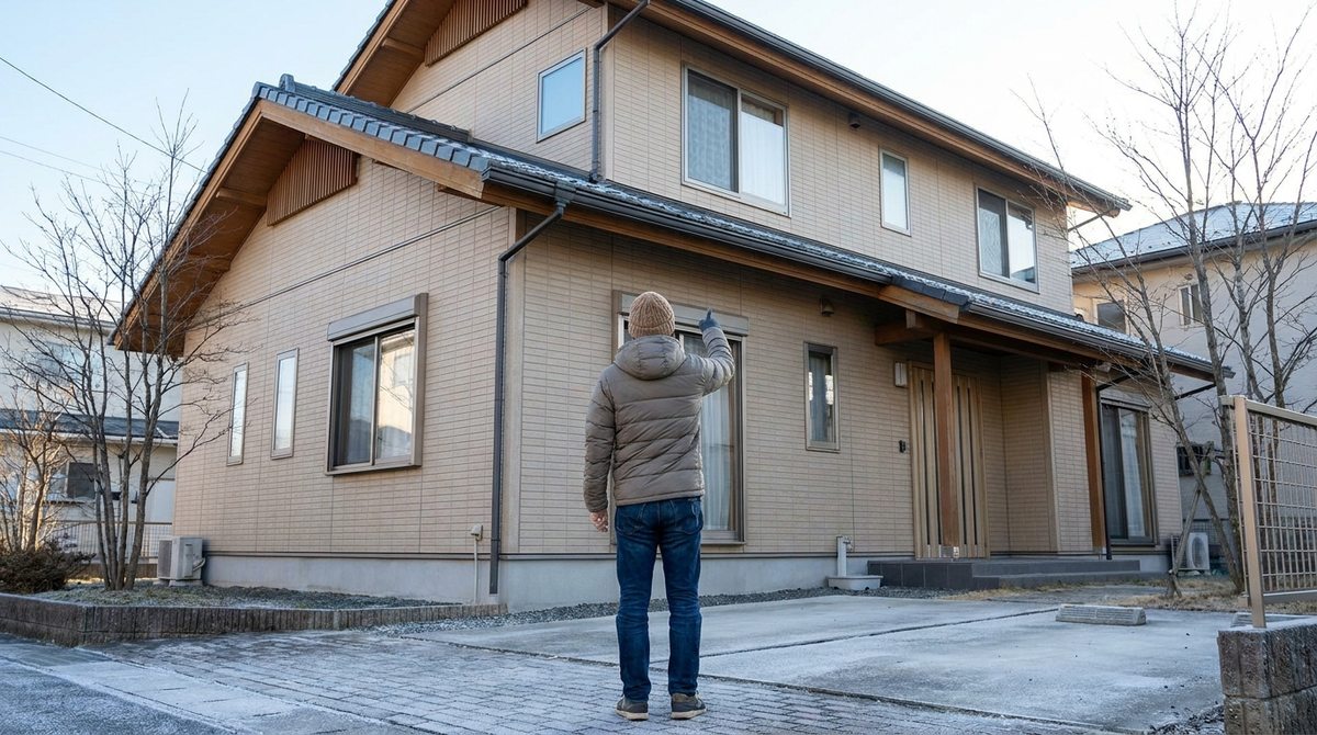 空き家の冬支度を確認する様子（※イメージ）