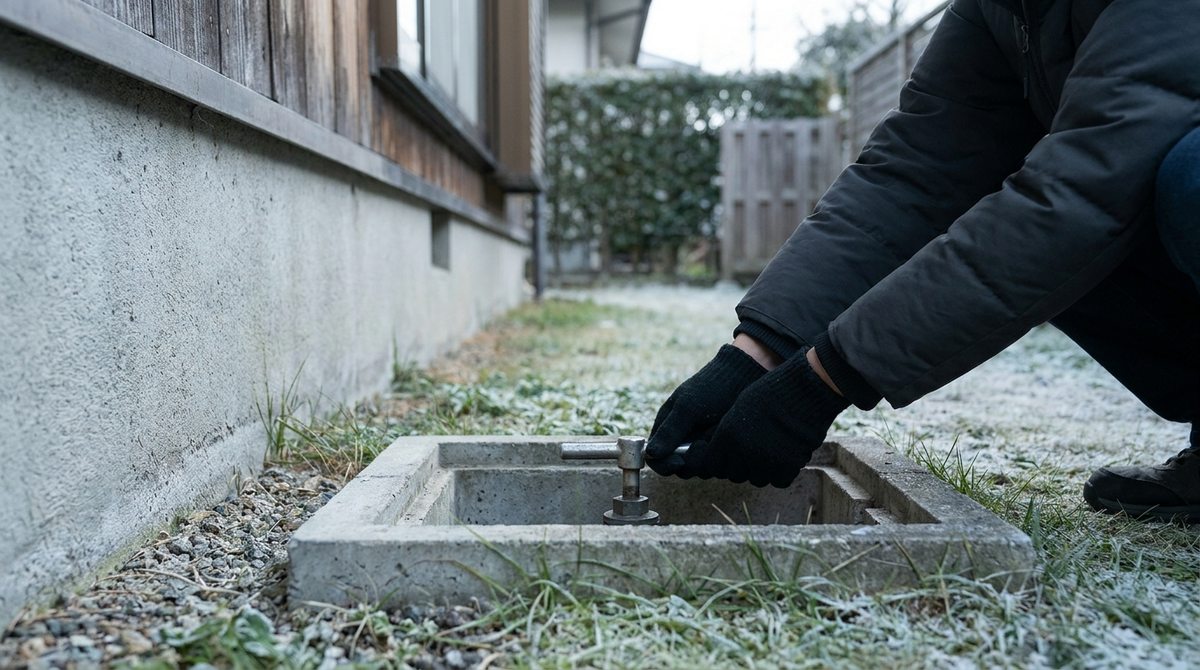凍結防止のため水抜きをする様子（※イメージ）