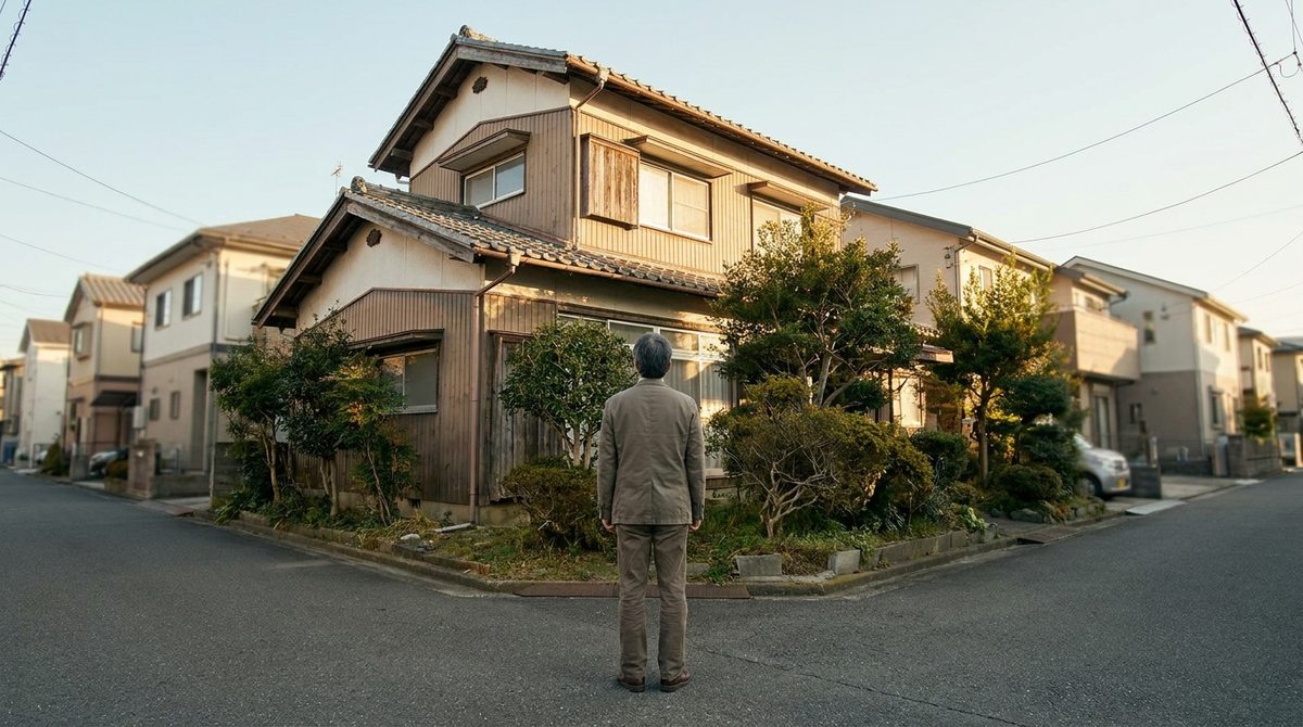 相続した実家を前に考える人（※イメージ）
