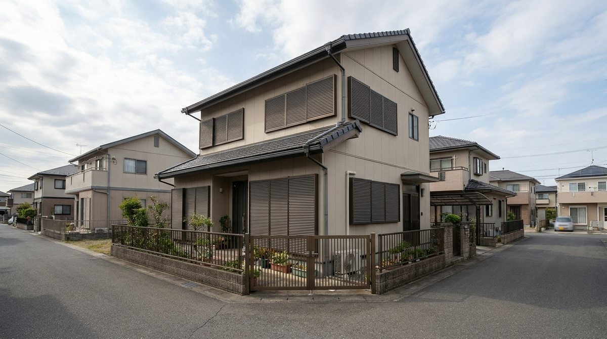 雨戸を閉めて台風に備えた空き家（※イメージ）