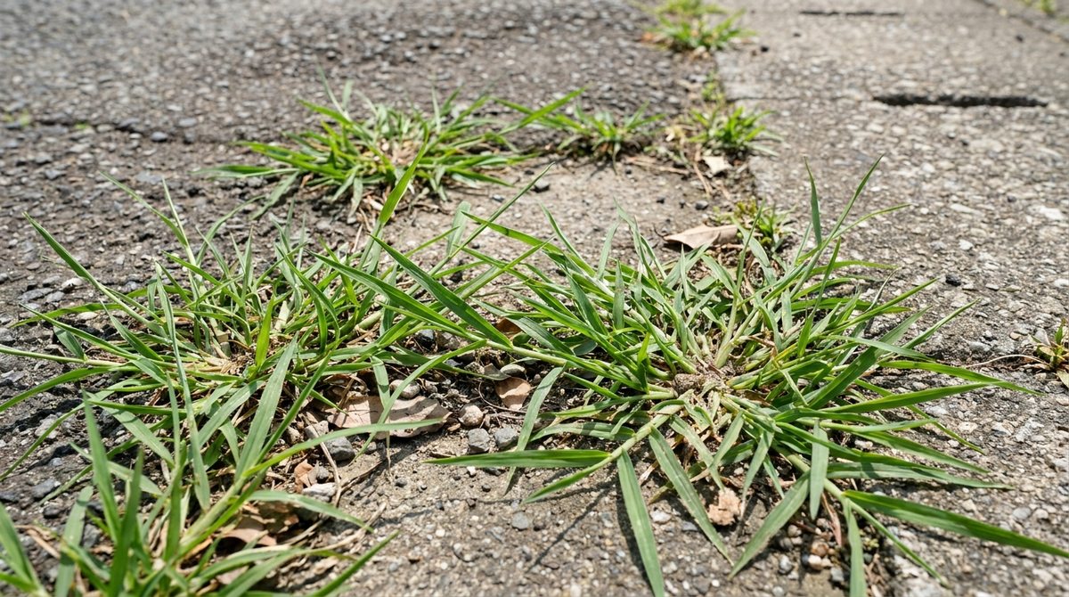 駐車場の隙間に広がるメヒシバ(イメージ)