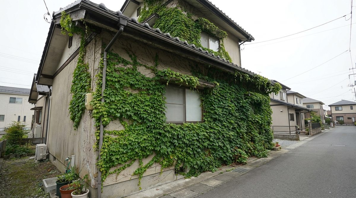 外壁一面に広がったツタのイメージ